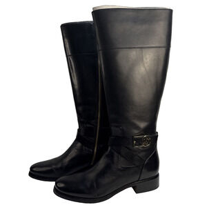 Michael Kors Bryce Size 8M Black Leather Riding Tall Boots EUC w/box